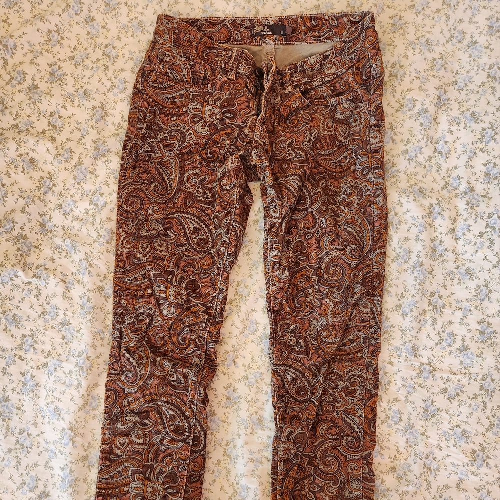 🌟🌼 Boho Courderoy Print Capri 🌼🌟